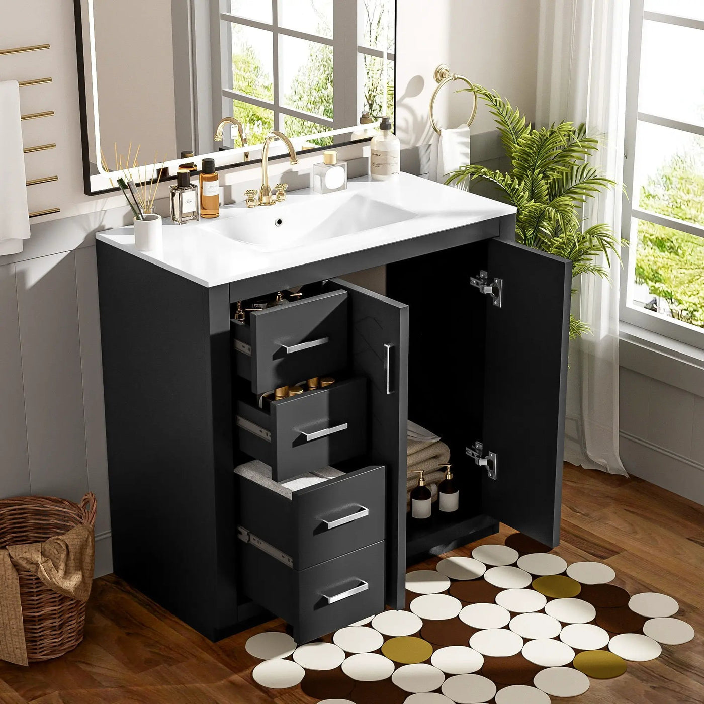 Bathroom Vanity With Sink Combo, Storage Cabinet, Freestanding Set With 3 Drawers & Soft Closing Doors by HouseOfZazla