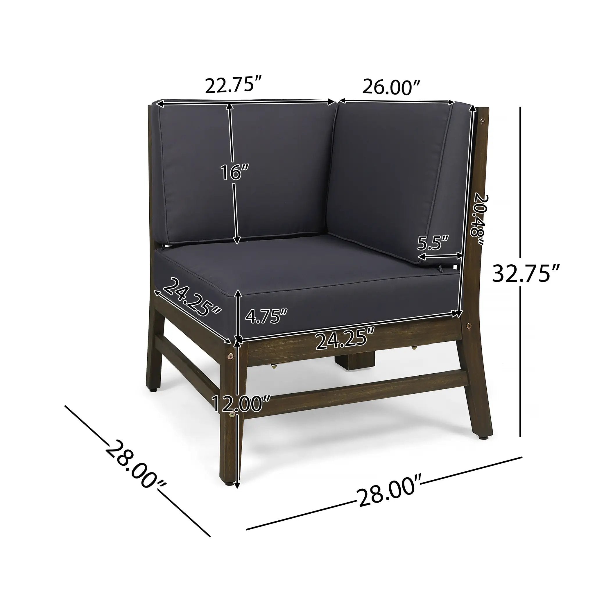 Perla 6-Piece Dark Grey Outdoor Sofa Set by HouseOfZazla