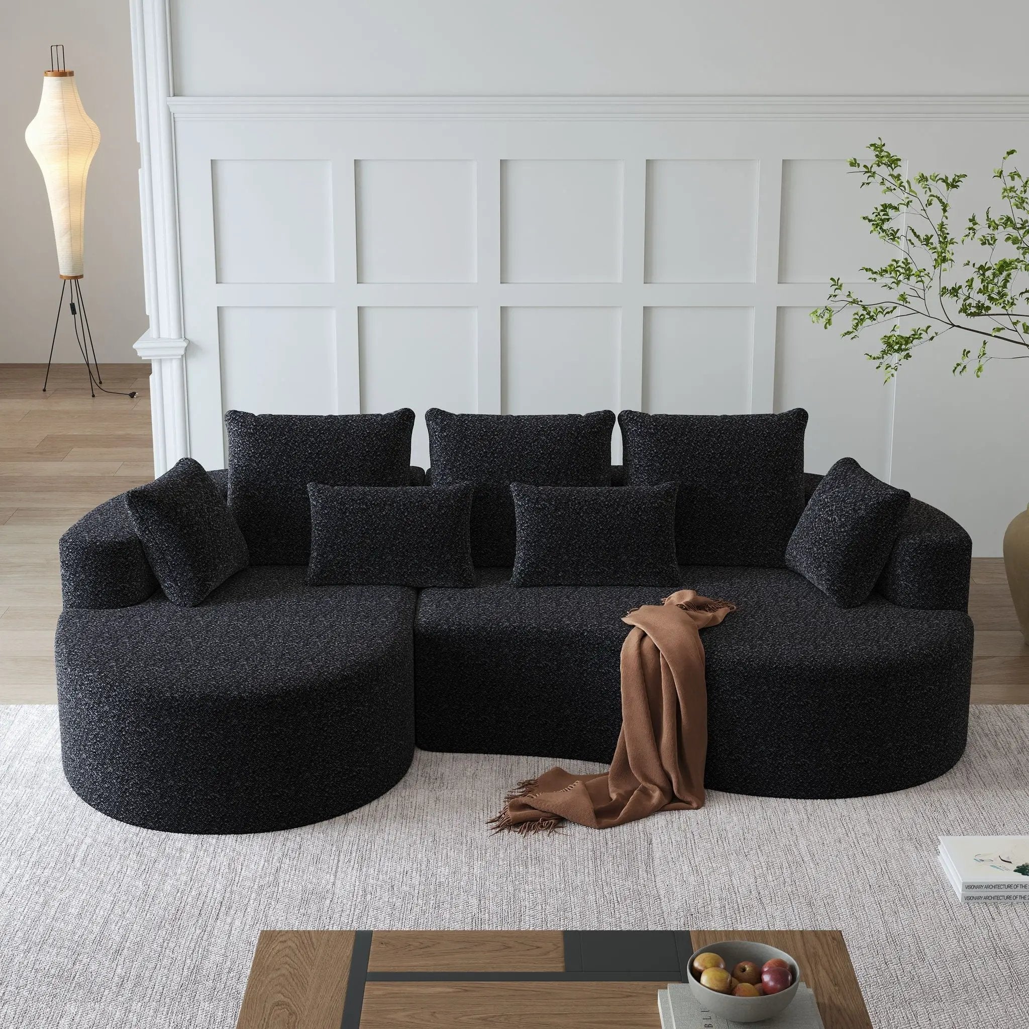 Curved Oversized Sectional Sofa With Extra Deep Seat by HouseOfZazla