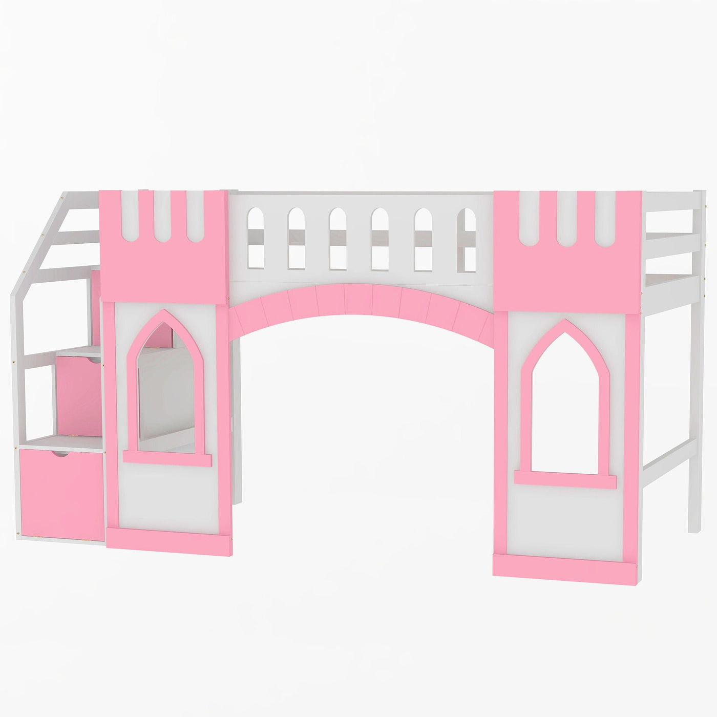 Loft Bed With Storage Staircase And Windows by HouseOfZazla