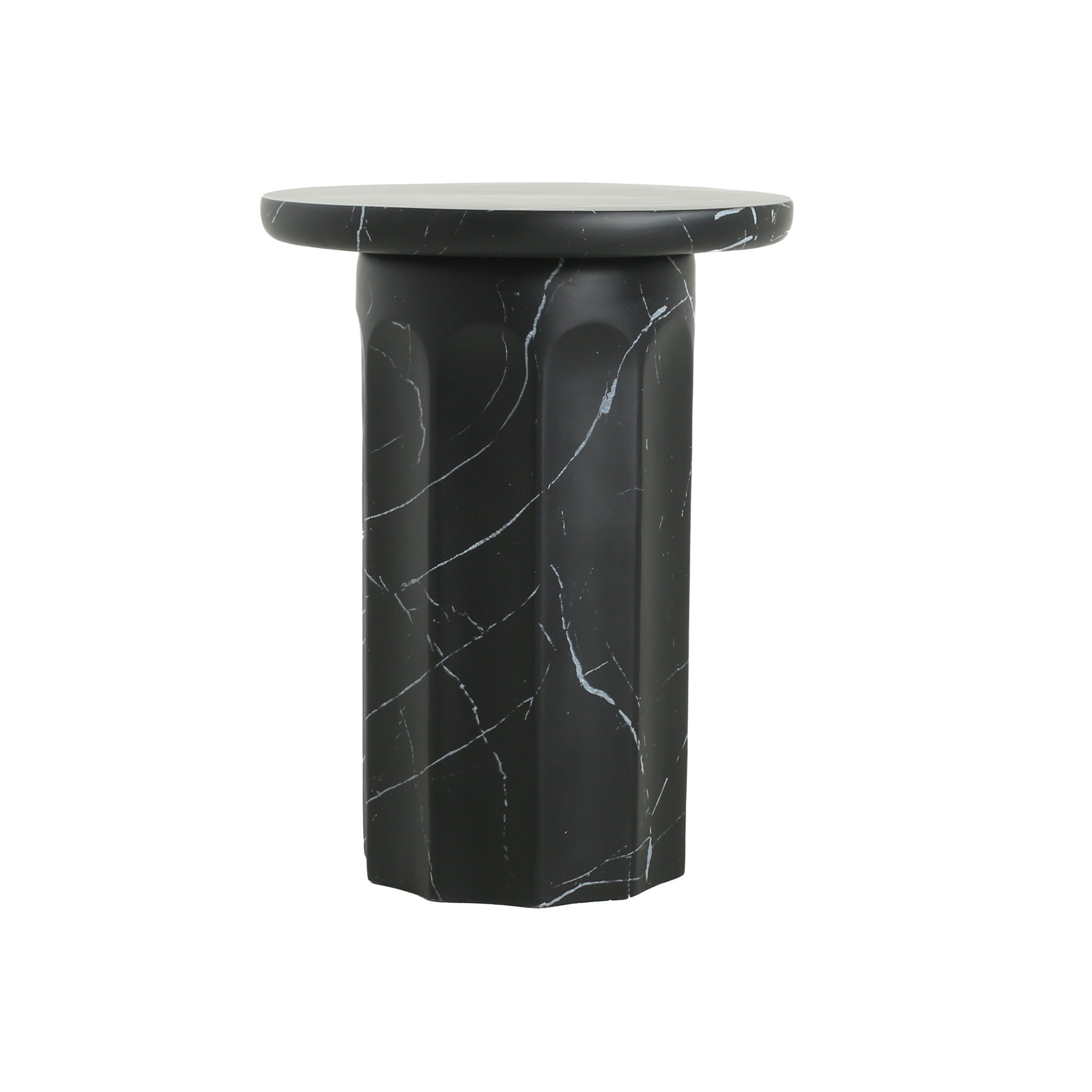 Outdoor Lightweight Concrete Marble Effect Side Table by HouseOfZazla