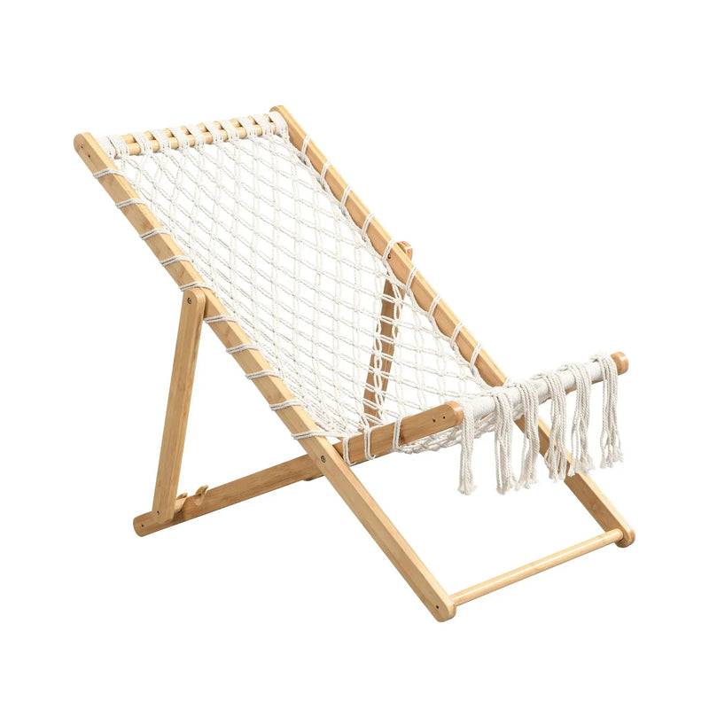 Bamboo Weaving Chair Set With Handwoven Rope For Patio And Living Spaces - Natural by HouseOfZazla