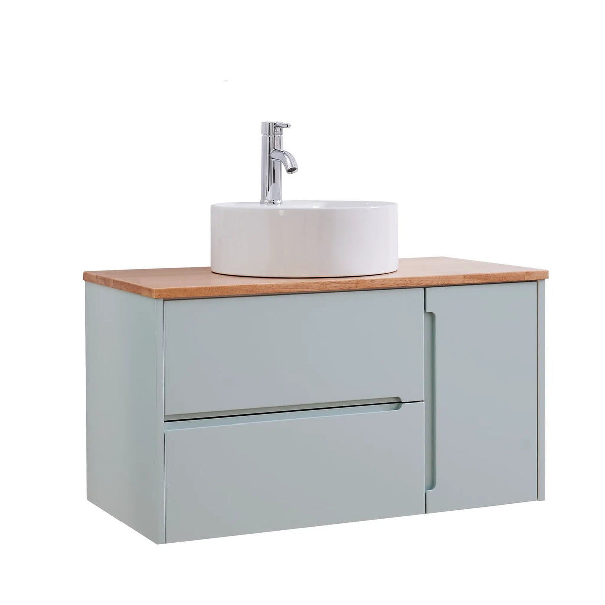 36-Inch Double Drawer + Single Door Wall-Mounted Bathroom Vanity, photo 7 of 10