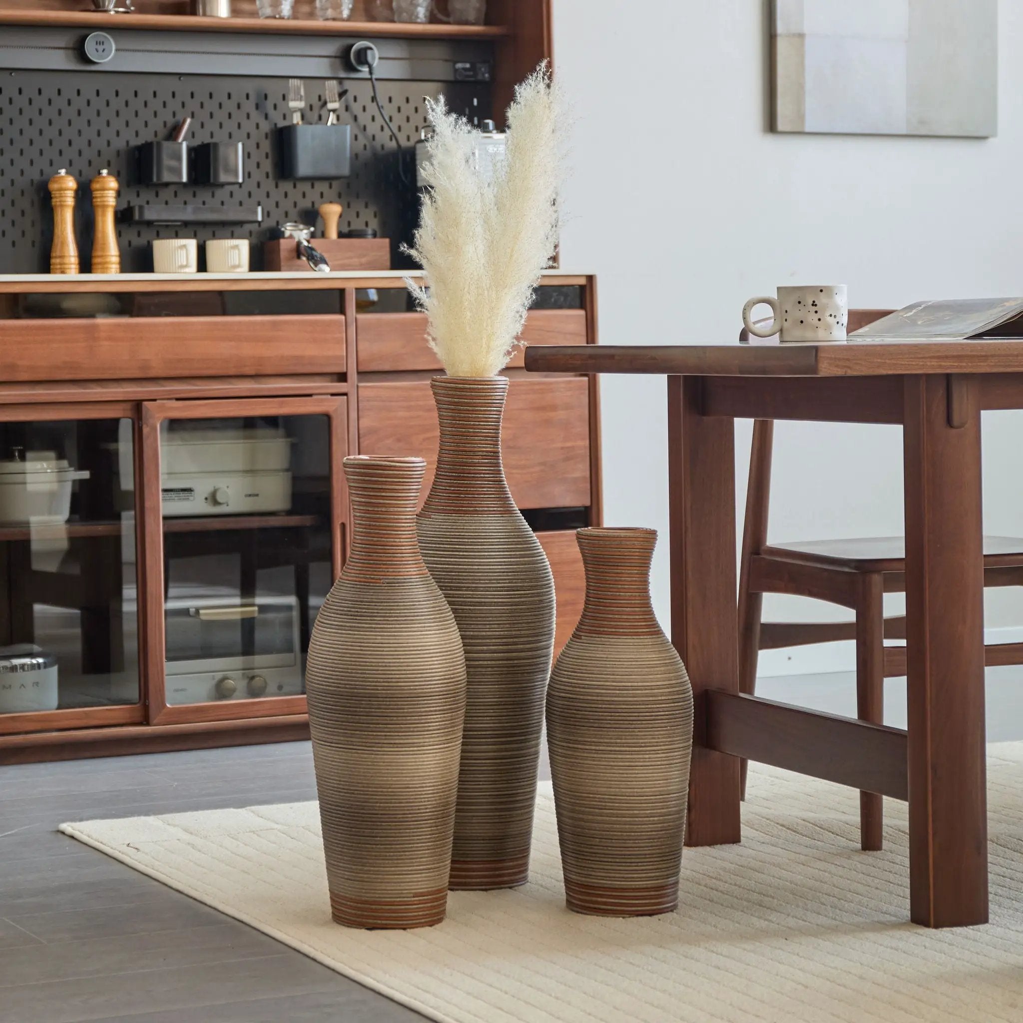 Classic And Neat Floor Vase, High Independent Flower Stand (Set of 3) by Unique Piece Furniture