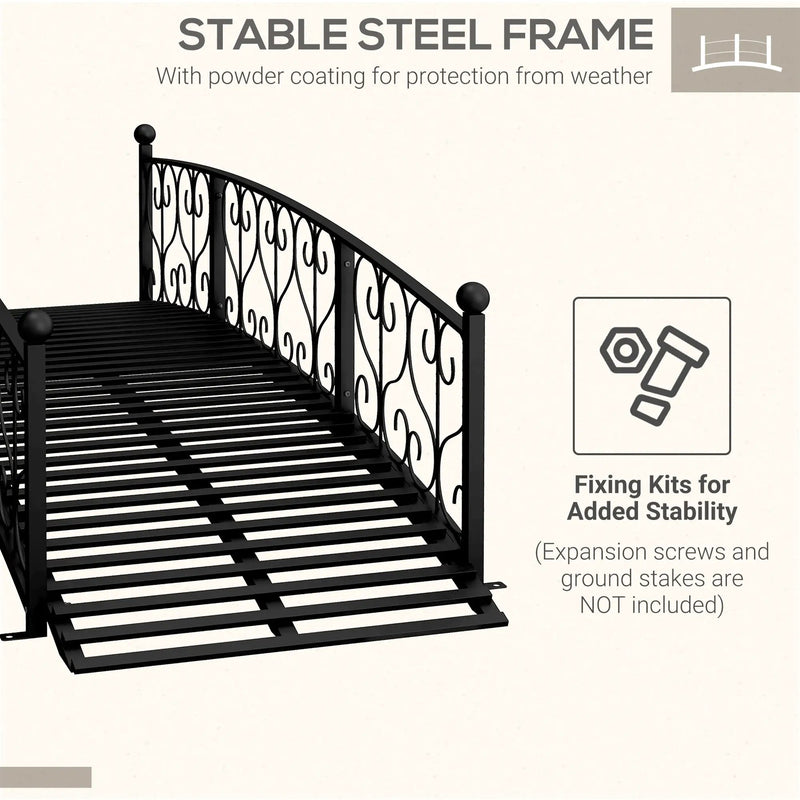Outsunny 7' Metal Arch Garden Bridge with Safety Siderails by HouseOfZazla