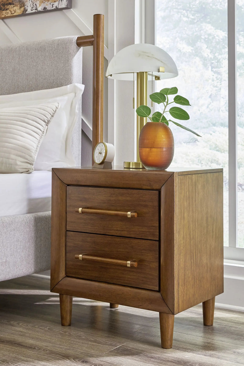 Lyncott - Two Drawer Night Stand - Brown by Unique Piece Furniture