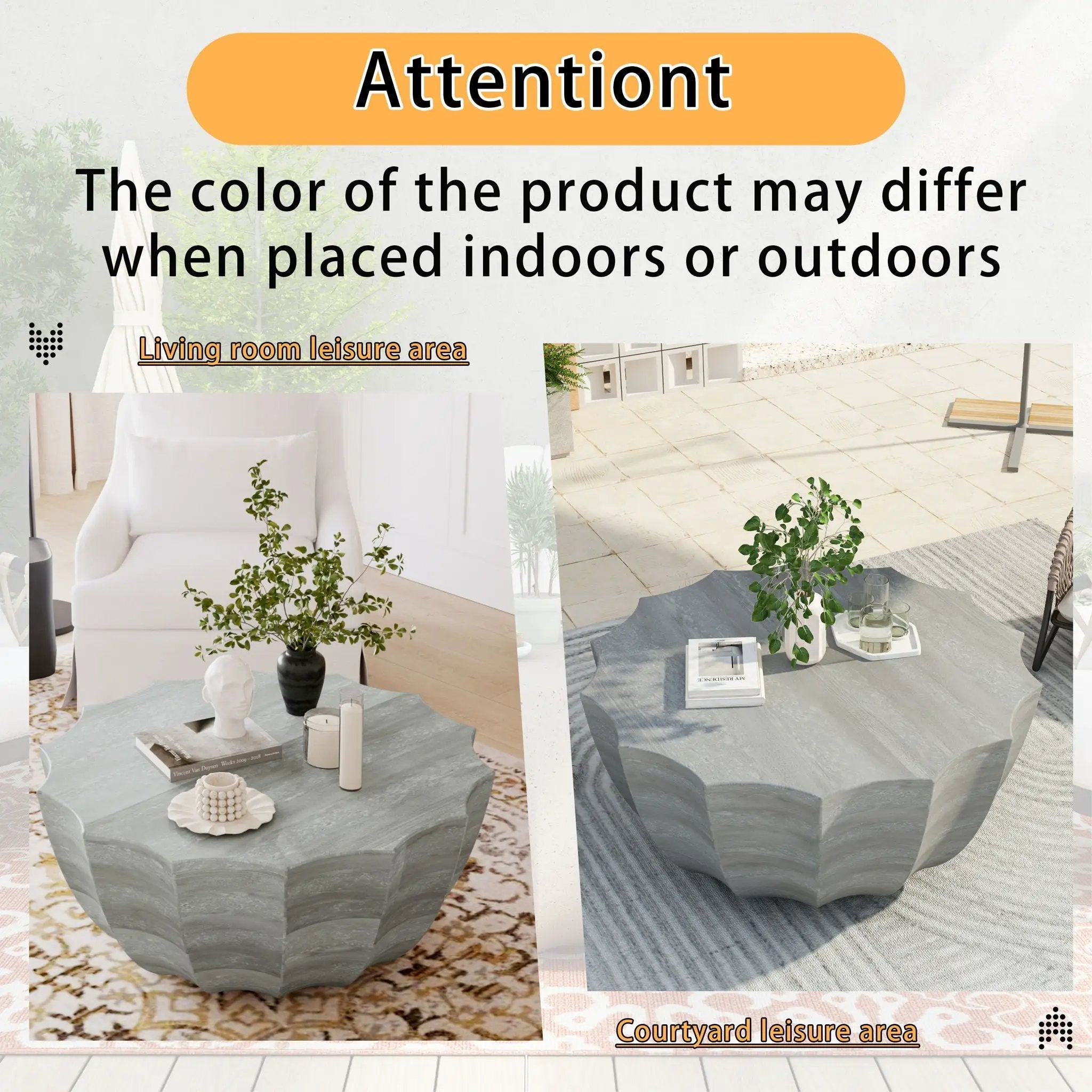 Modern Round Coffee Table For Indoor / Outdoor