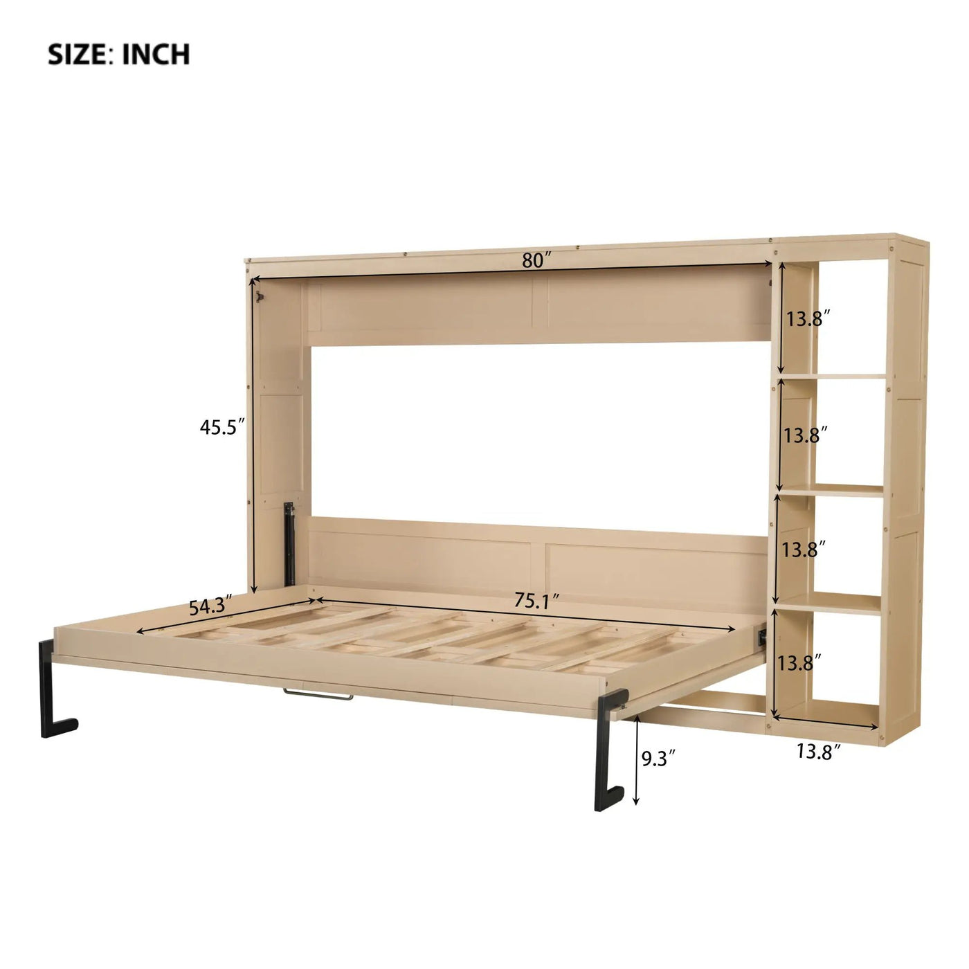 Murphy Bed With Bookshelf And Storage by HouseOfZazla