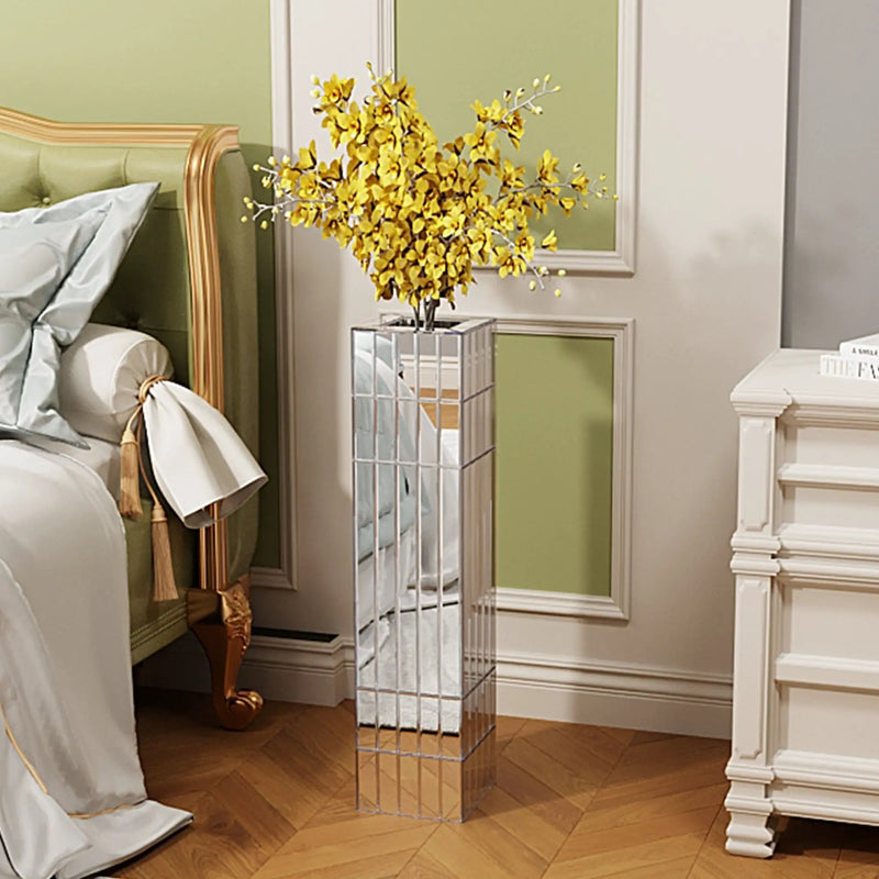 Tall Floor Vase 29.92" Mirrored Floor Vase for Home Decor by HouseOfZazla