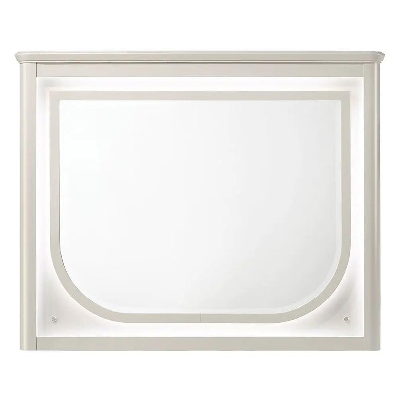Laveda - Mirror With LED - Pearl White by Unique Piece Furniture
