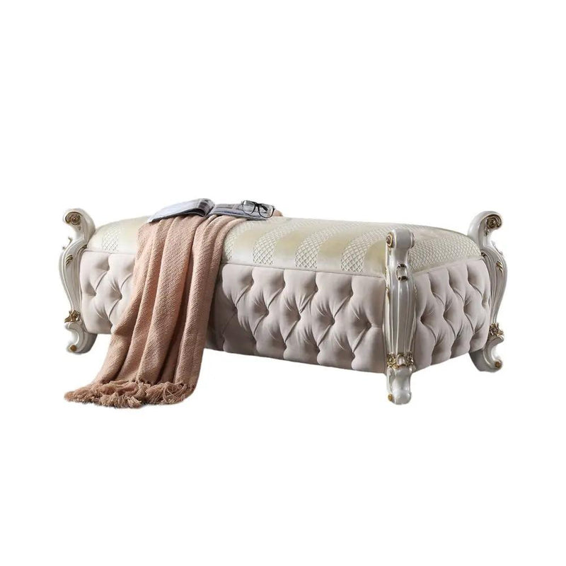 Picardy - Bench - Fabric & Antique Pearl by Unique Piece Furniture