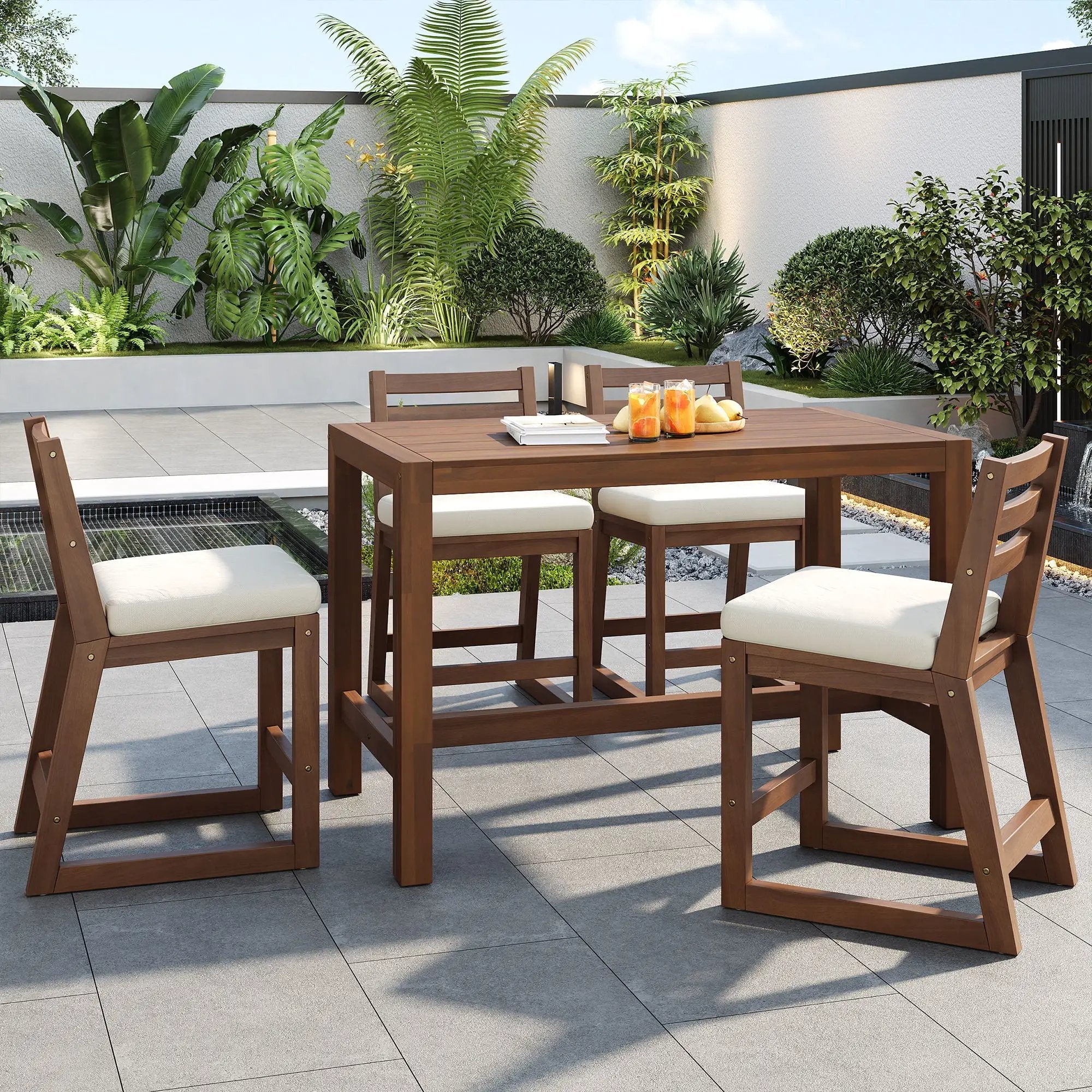 Patio Bar Set With Ergonomic Chairs by Unique Piece Furniture