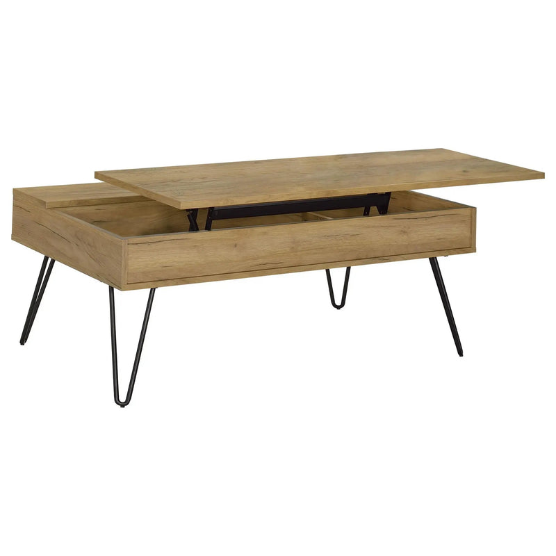 Fanning 2-piece Lift Top Coffee and End Table Set Golden Oak by Unique Piece Furniture