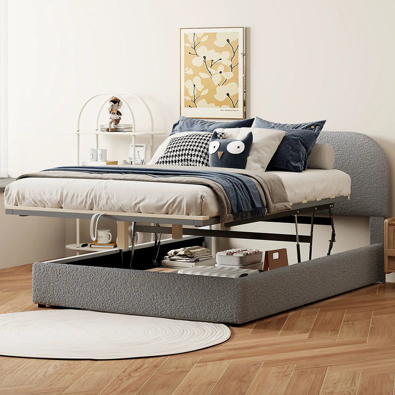 Upholstered Platform Bed With Hydraulic Storage System by HouseOfZazla