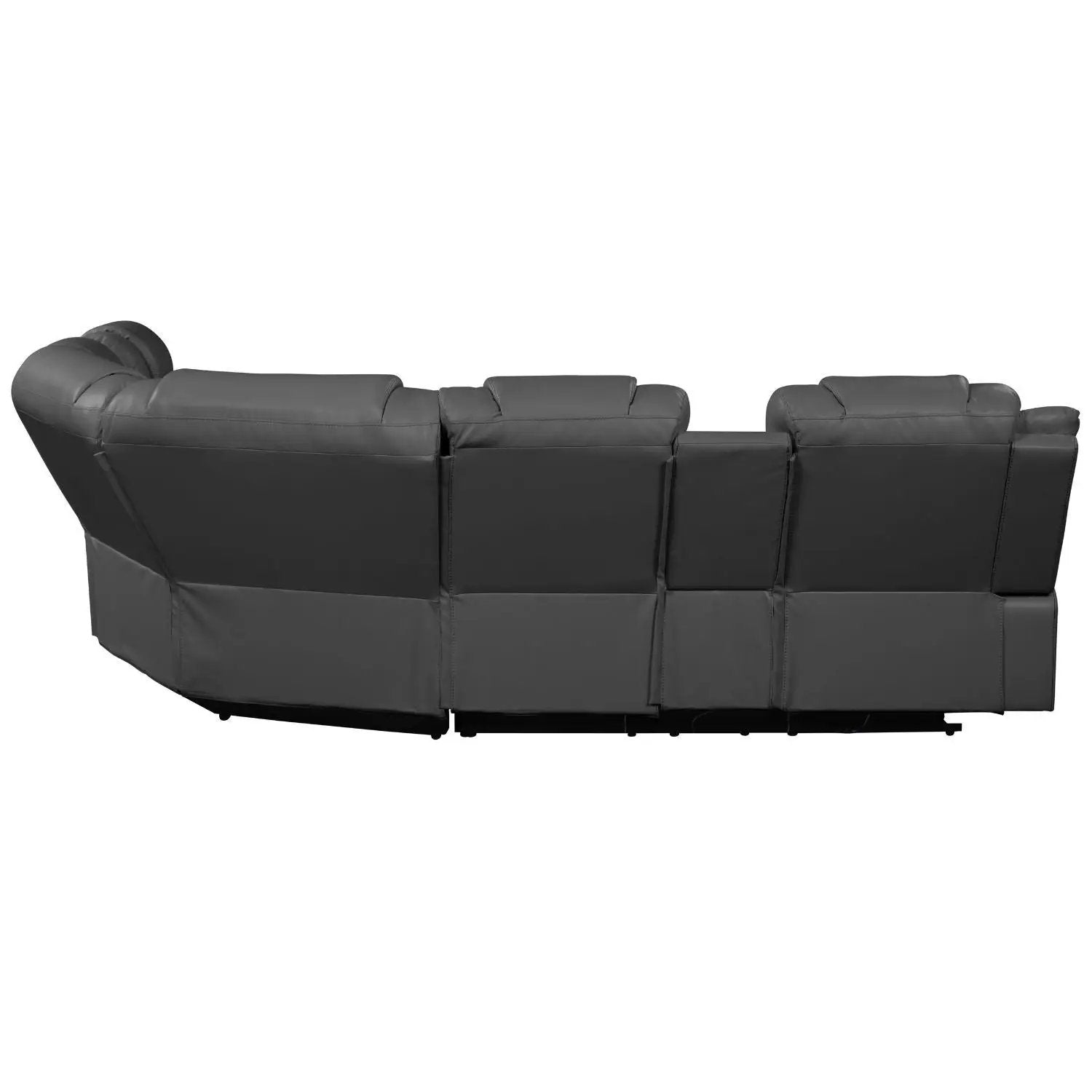 Challenger - Recliner Sectional Sofa, Built In USB, C Ports & Bluetooth by HouseOfZazla