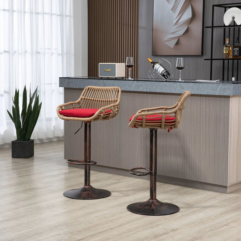 Modern Swivel Bar Stools Adjustable Counter Chairs With Footrest (Set of 2) by HouseOfZazla