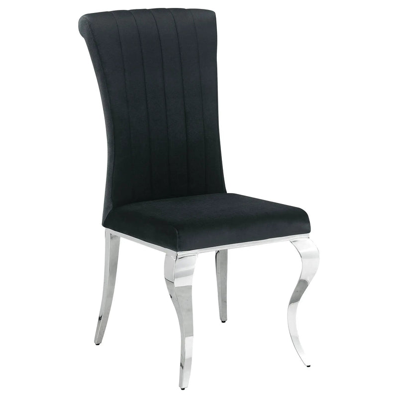 Betty Velvet Upholstered Dining Side Chair Black (Set of 4) by Unique Piece Furniture