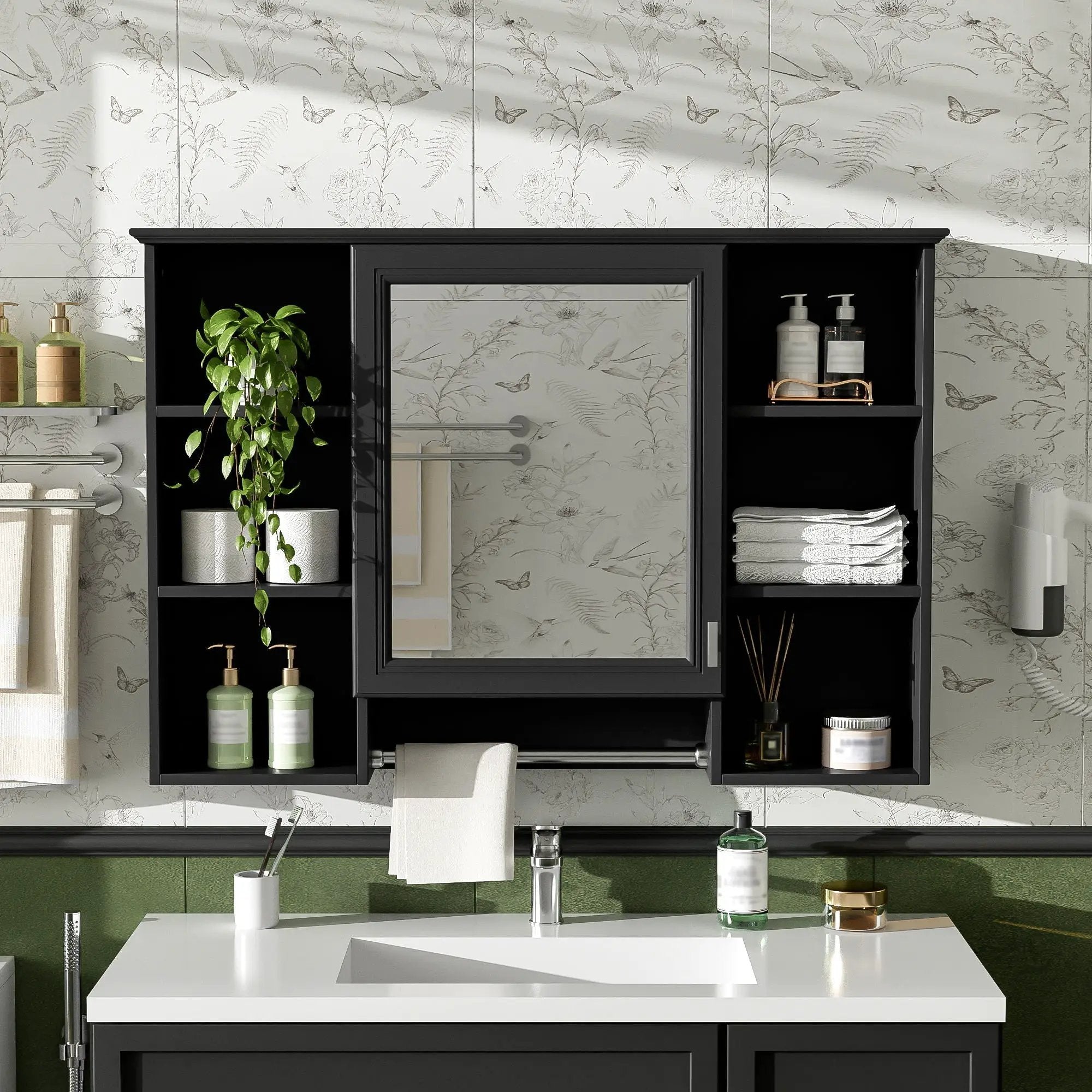 3 In 1 Modern Bathroom Mirror Cabinet With Adjustable Shelf by HouseOfZazla