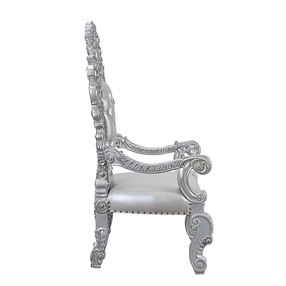 Valkyrie - Arm Chair (Set of 2) - Synthetic Leather & Antique Platinum by Unique Piece Furniture