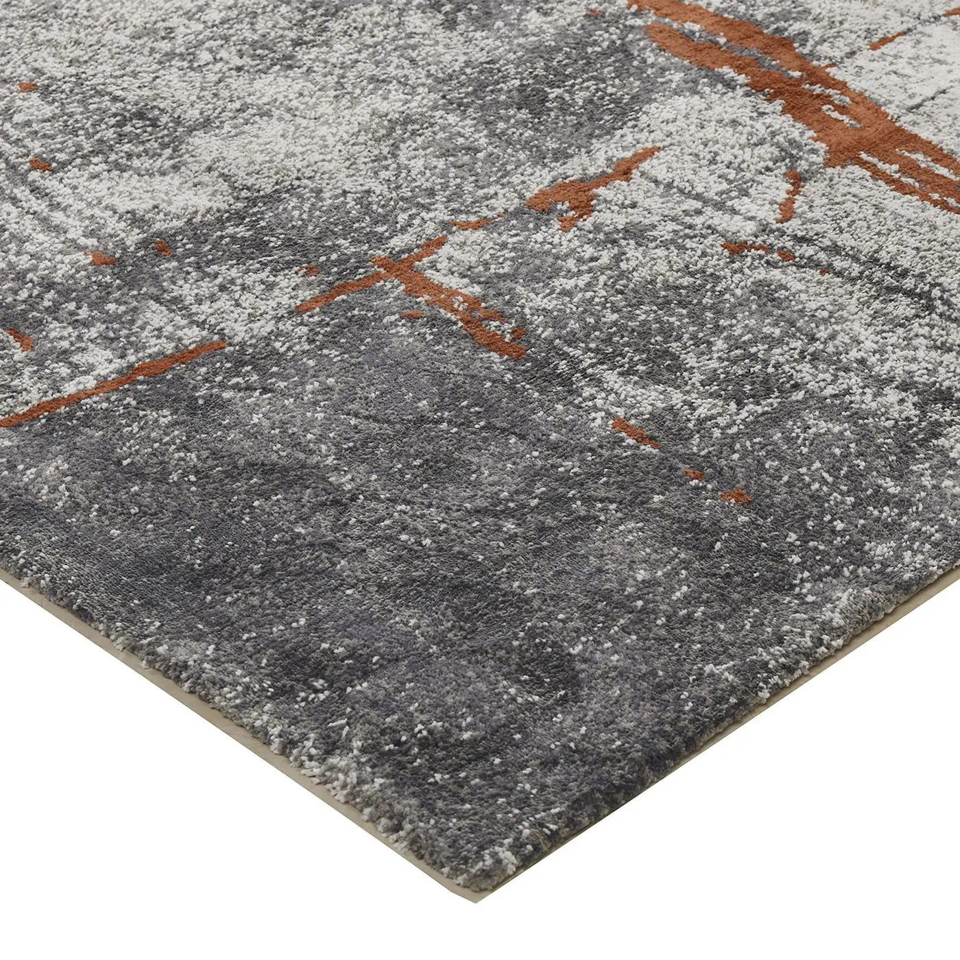 Quarry - 5' X 6.5' Abstract Area Rug - Gray / Orange by Unique Piece Furniture