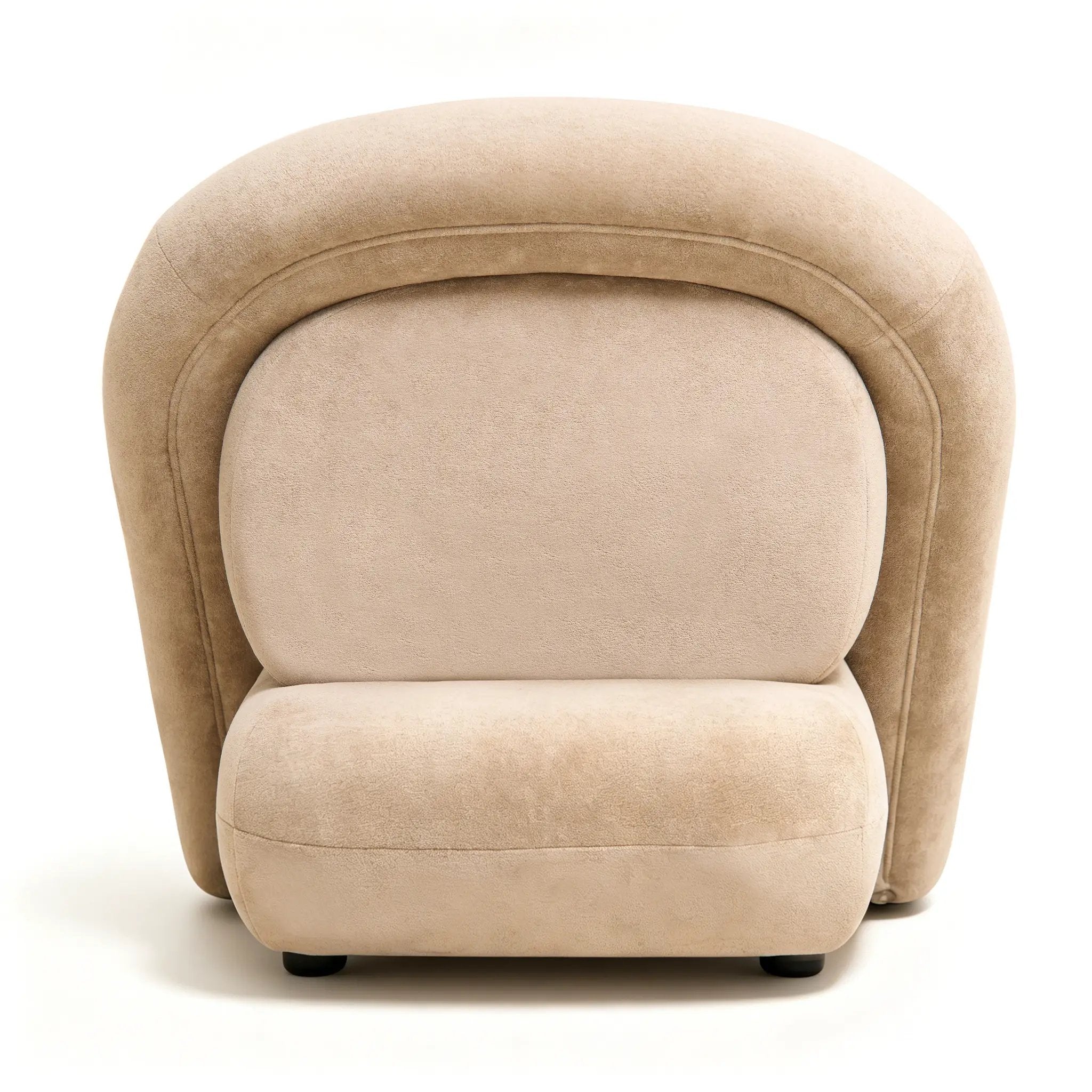 Stylish Dark Beige Velvet Lounge Chair by HouseOfZazla