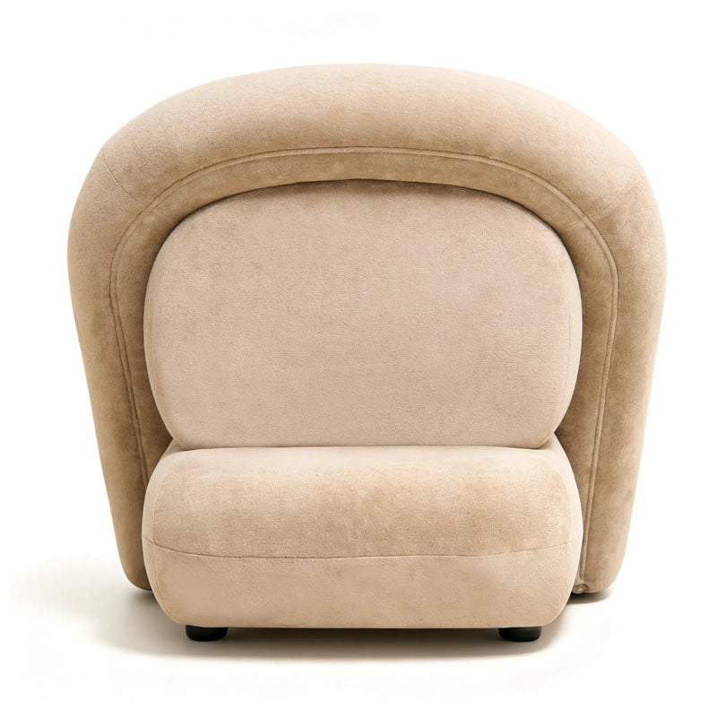 Stylish Dark Beige Velvet Lounge Chair by HouseOfZazla