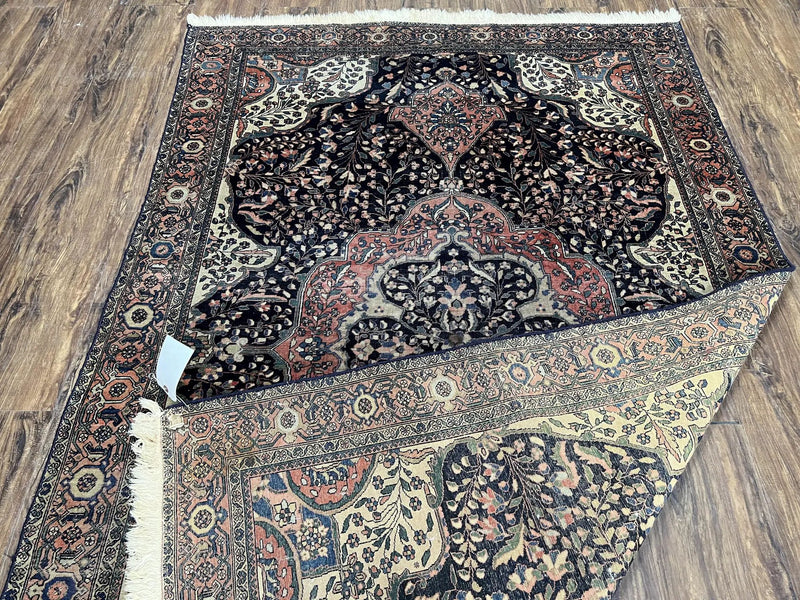 Antique Persian Sarouk Farahan Rug 4x7, Collectible Persian Carpet by Jewel Rugs