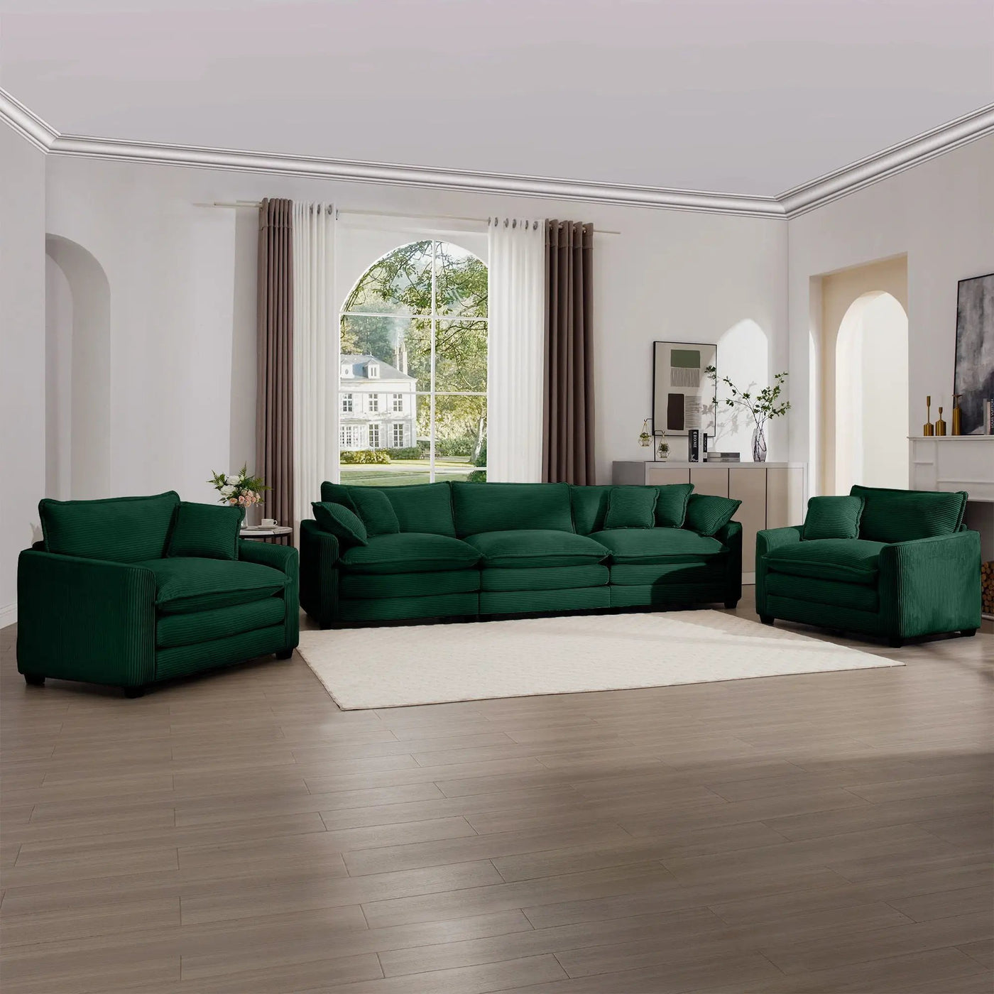 Elegant Oversized Sectional Sofa Set With Deep Seats And Flexible Layout by HouseOfZazla