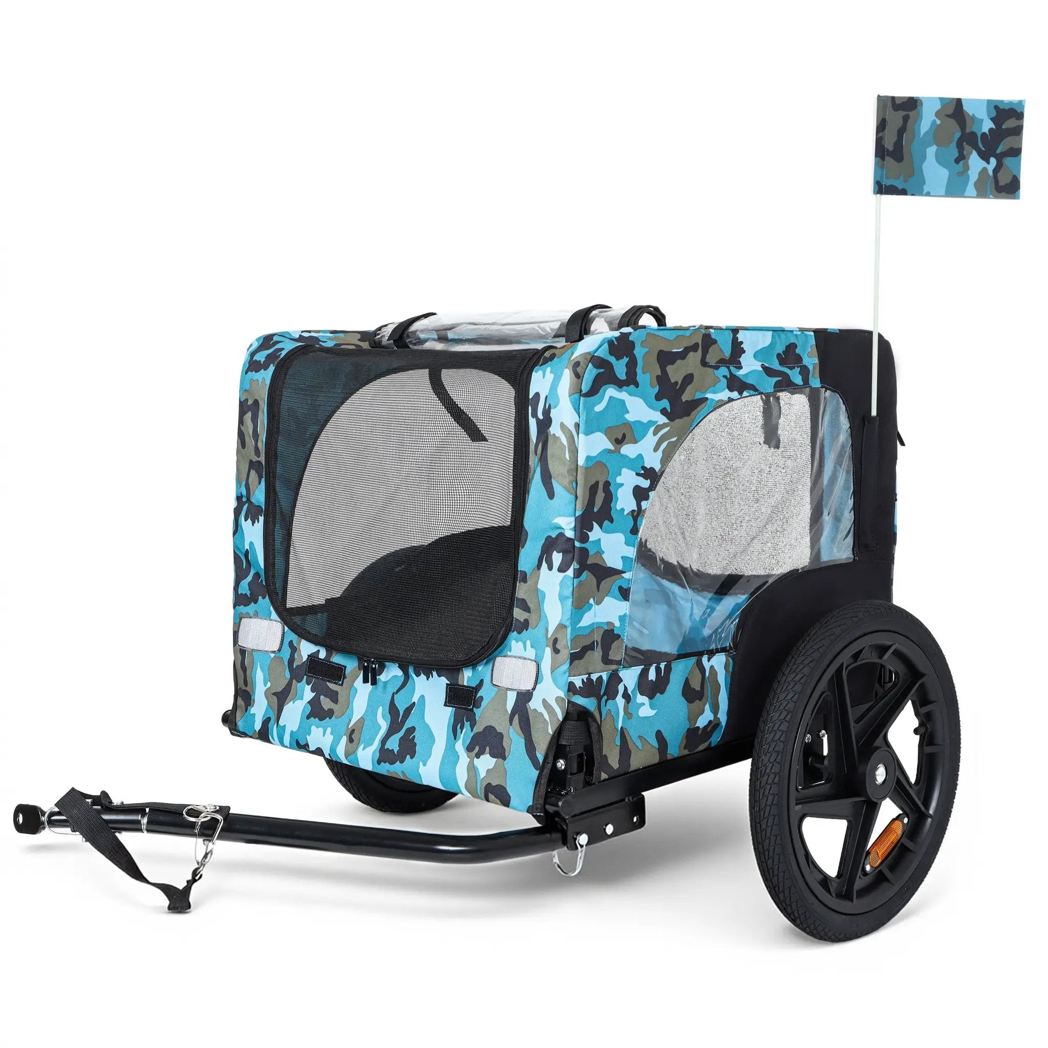 Outdoor Heavy Duty Collapsible Pet Bike Trailer with 16-Inch Wheels by HouseOfZazla