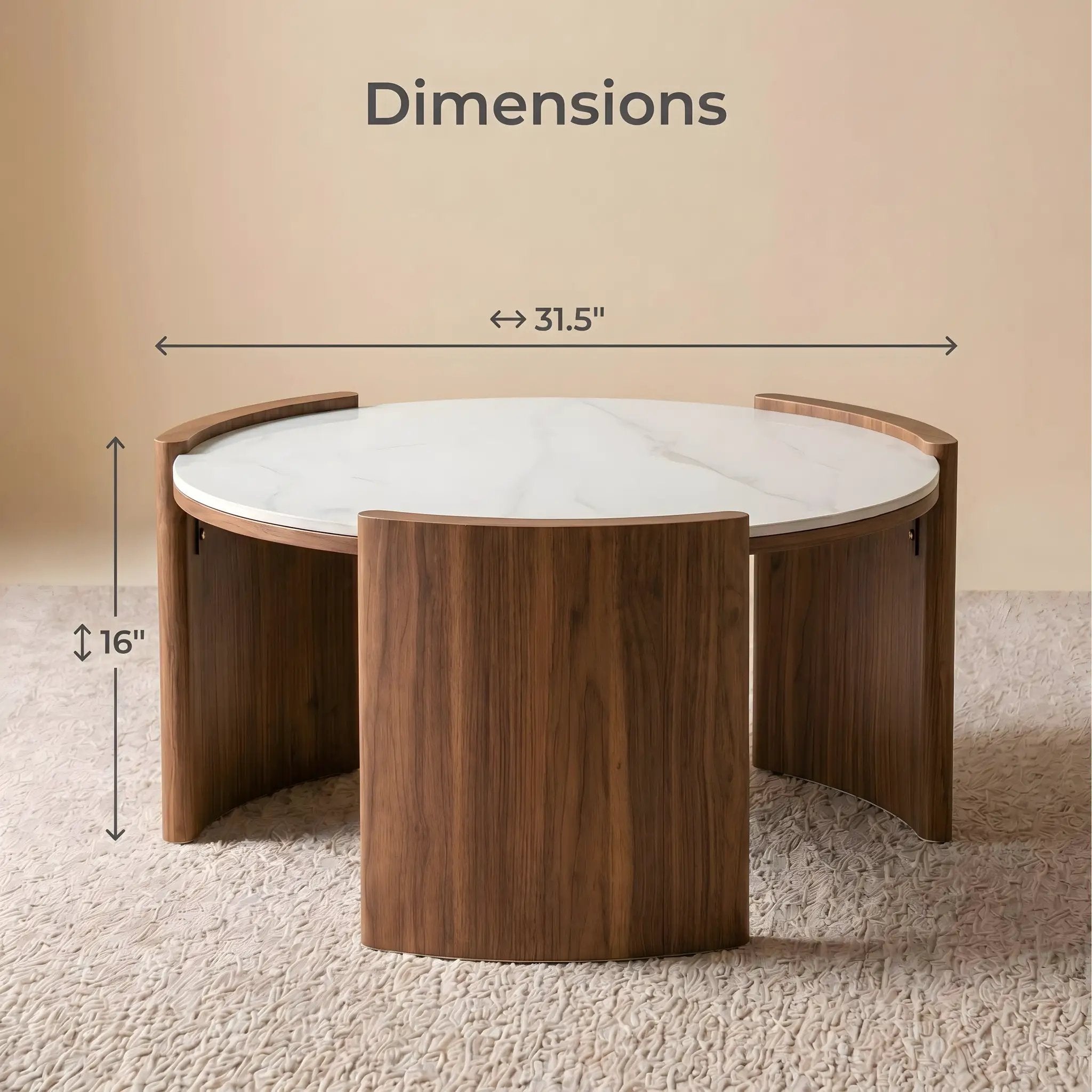 Modern Round Sintered Stone Coffee Table by HouseOfZazla