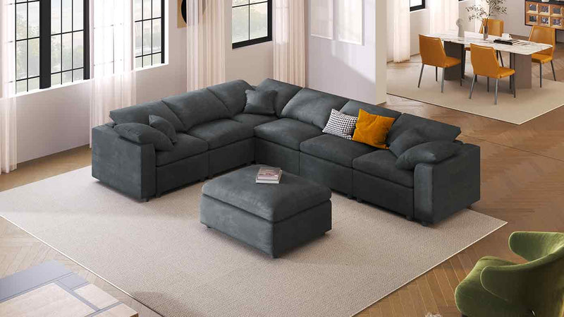 U_Style 120.8" Extra Large Modular Sectional Sofa by HouseOfZazla