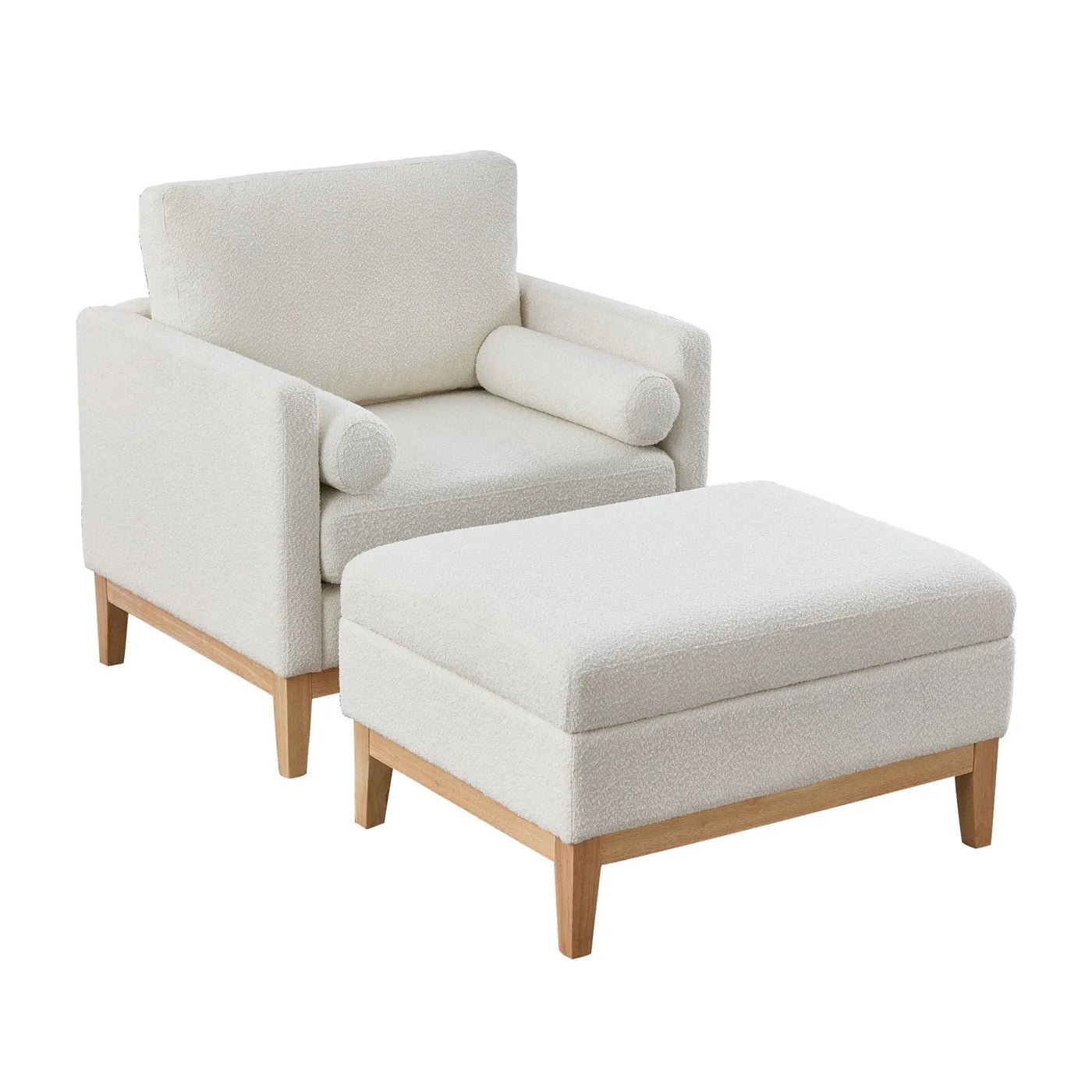 Oversized 360 Degree Swivel Barrel Accent Chair And Ottoman Set With Storage by HouseOfZazla