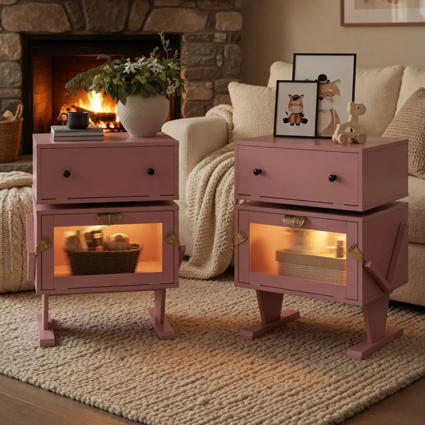 Robot LED Nightstand With 360° Rotating Drawer by HouseOfZazla