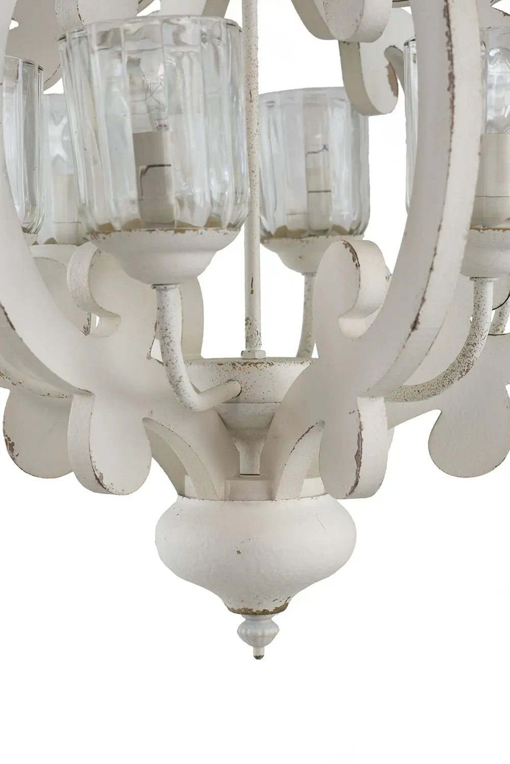 Farmhouse Chandelier, 6 Light Wood Chandelier Pendant Light Fixture With Adjustable Chain For Dining Room Living Room Entryway, Bulb Not Included by HouseOfZazla