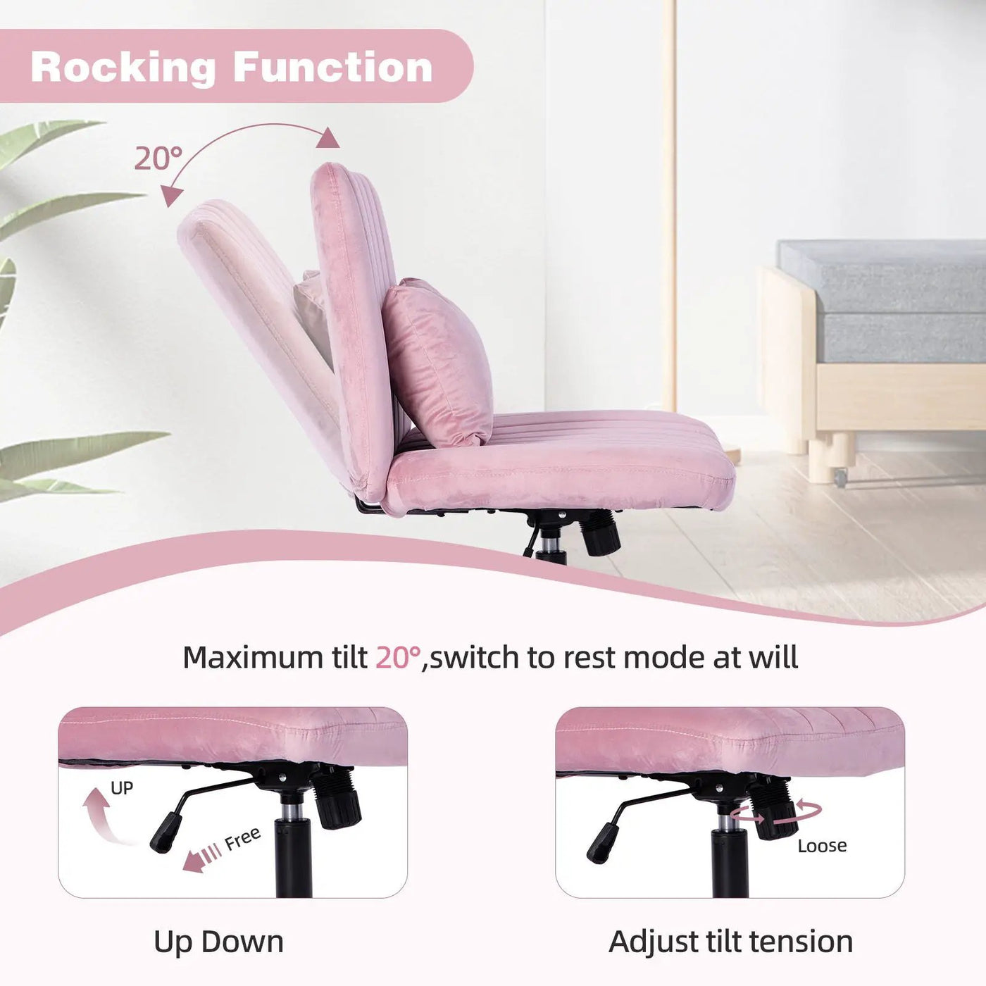 Criss Cross Office Chair With Adjustable Height, Ergonomic Design by HouseOfZazla
