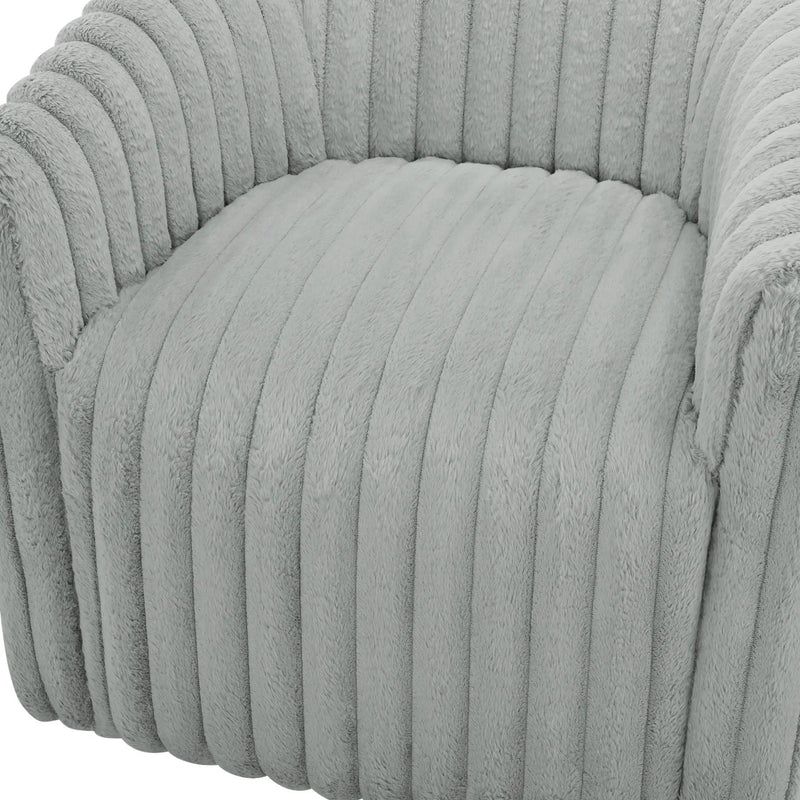 Alexa - Barrel Swivel Chair - Gray by HouseOfZazla