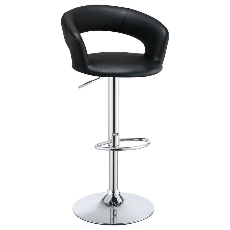 Bar Stool With Seat, 360 Degree Swivel, Height Adjustable Design - Black by HouseOfZazla