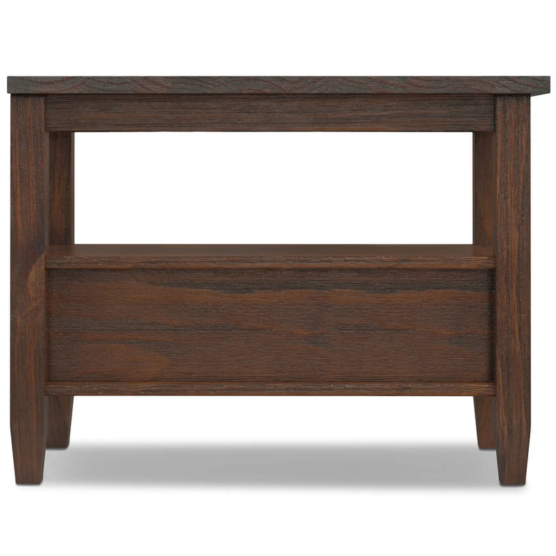 Warm Shaker - Narrow Side Table - Distressed Charcoal Brown by Unique Piece Furniture