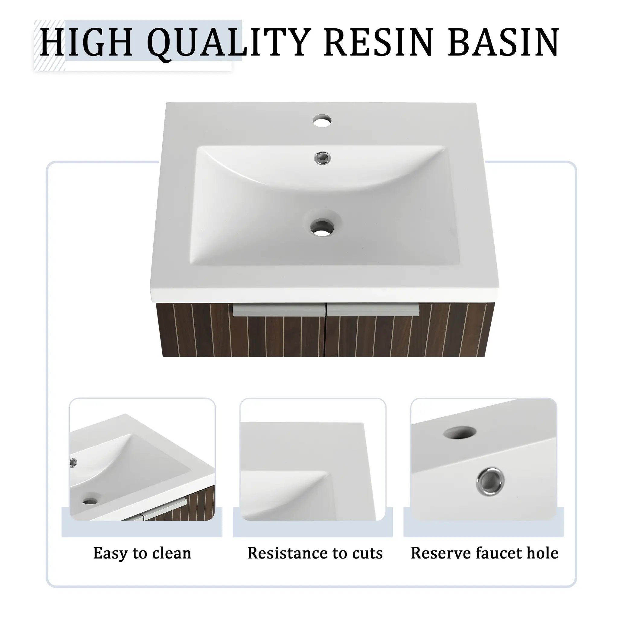 24 Inch Bathroom Cabinet With Resin Sink by HouseOfZazla