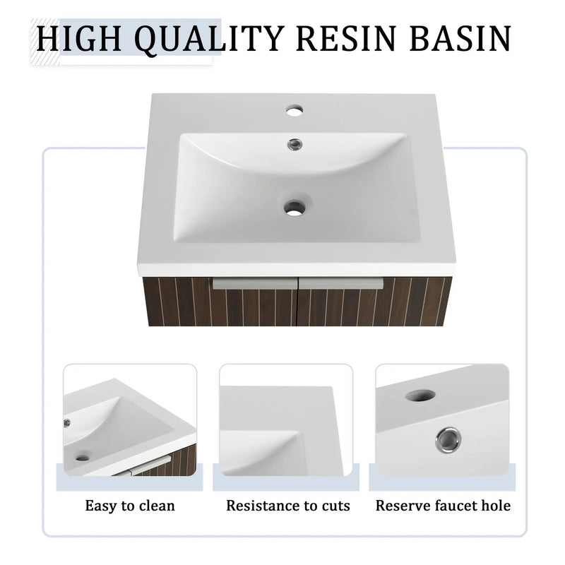 24 Inch Bathroom Cabinet With Resin Sink by HouseOfZazla