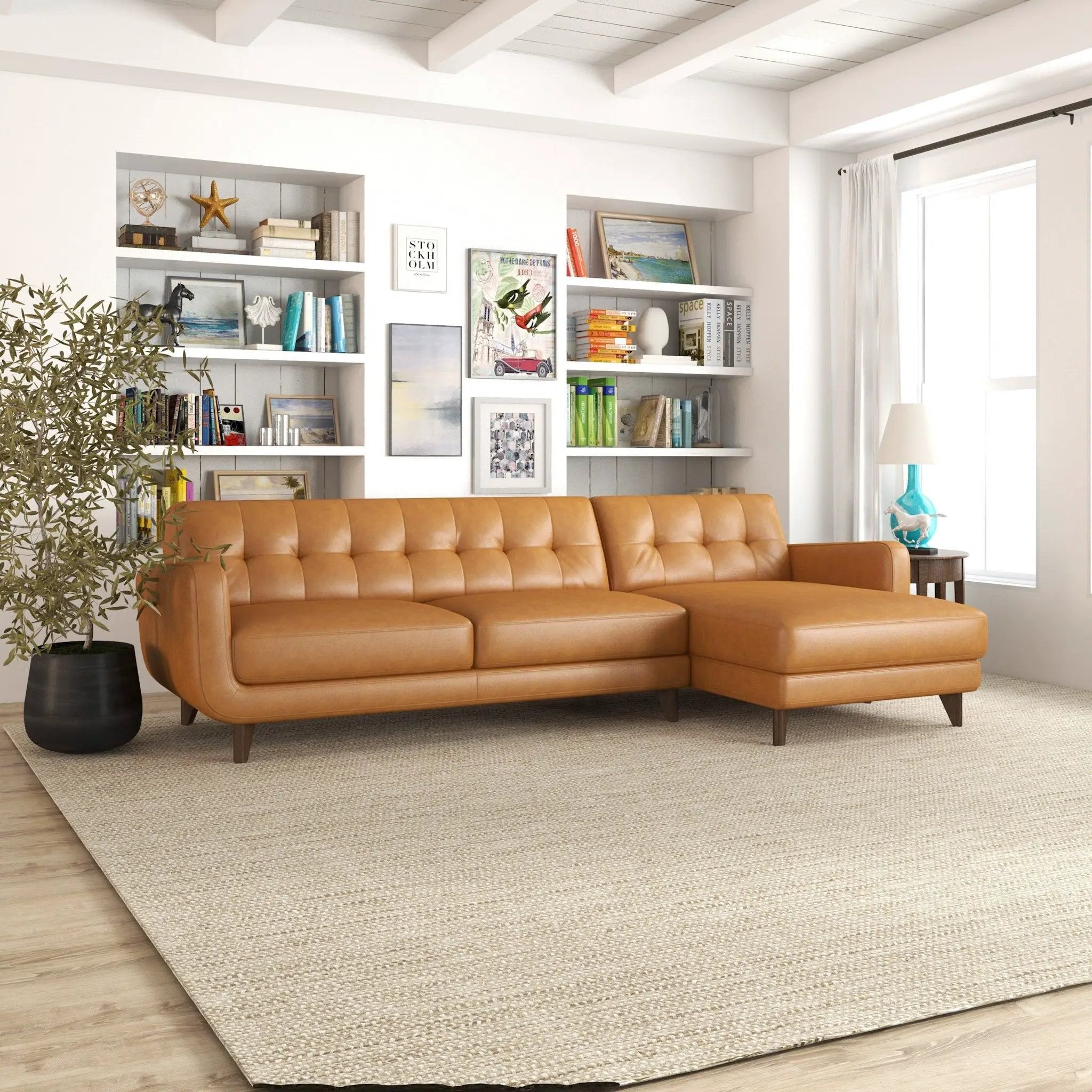 Allison - Mid-Century Modern Sectional Sofa Chaise by HouseOfZazla