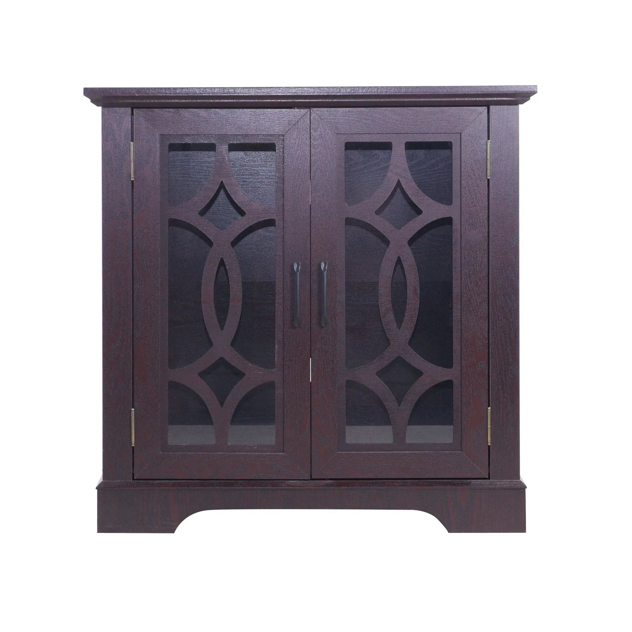 Modern Sideboard With Tempered Glass Doors - Ox Blood Red by HouseOfZazla