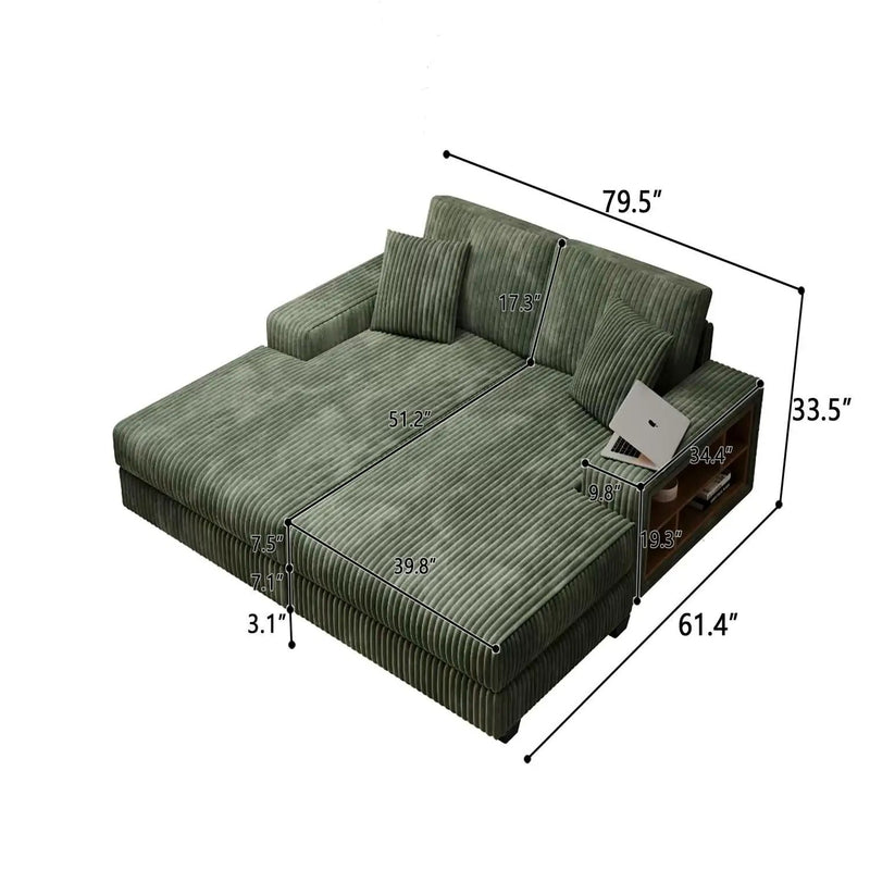 Convertible Sectional Sofa, Sleeper Oversized Living Room Lounge by Unique Piece Furniture