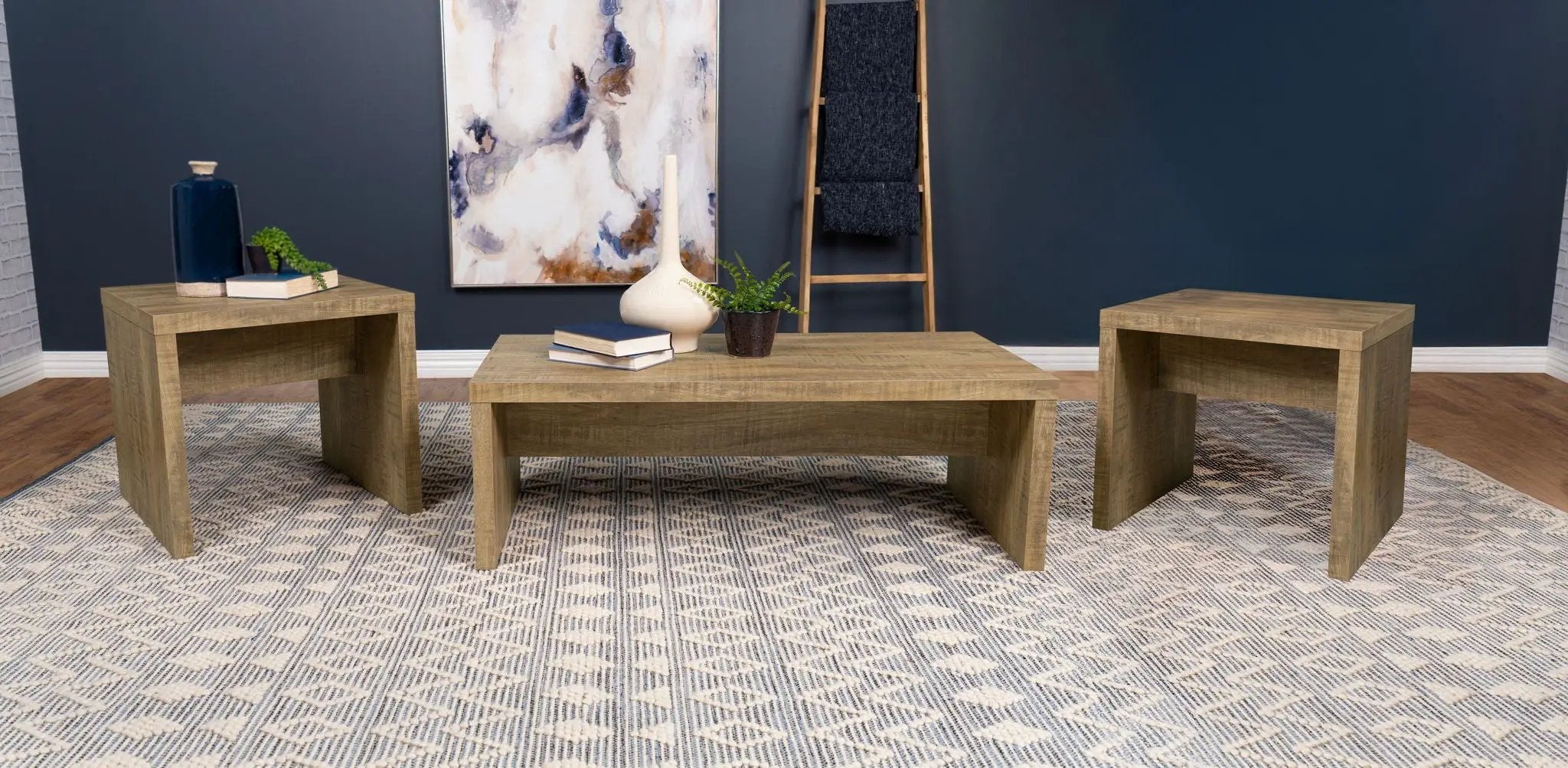 Lynette 3-piece Rectangular Coffee and End Table Set Mango by Unique Piece Furniture