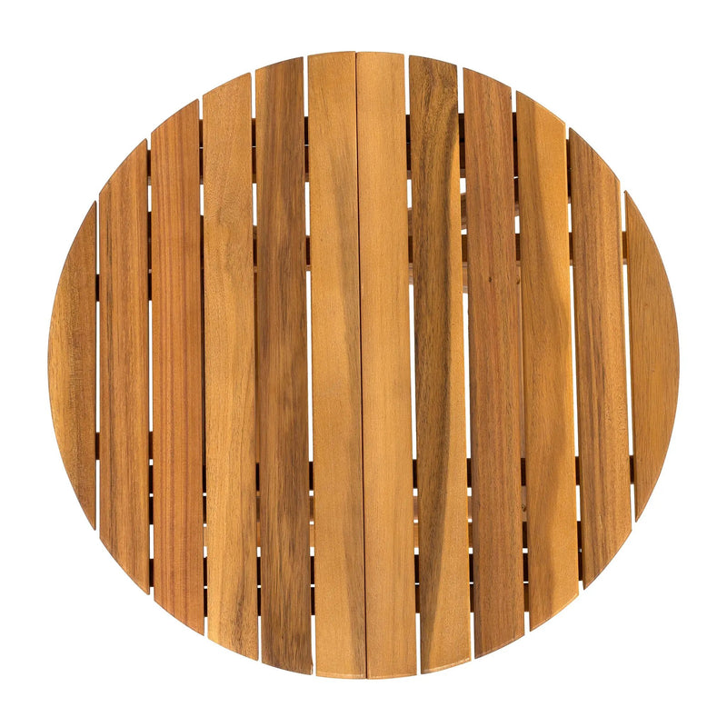 Patio Conversation Set with Foldable Acacia Wood Table and Cushioned Armchairs by HouseOfZazla