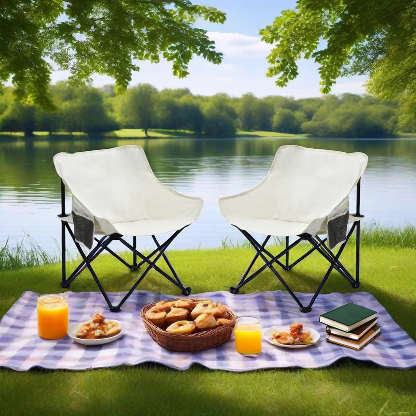 Portable Folding Camping Chairs With Carry Bag (Set of 2) by HouseOfZazla