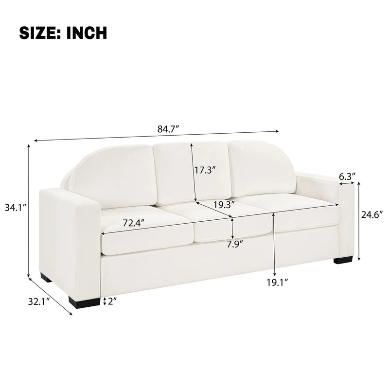 Modern 3 Seater Sofa With Curved Backrest by HouseOfZazla