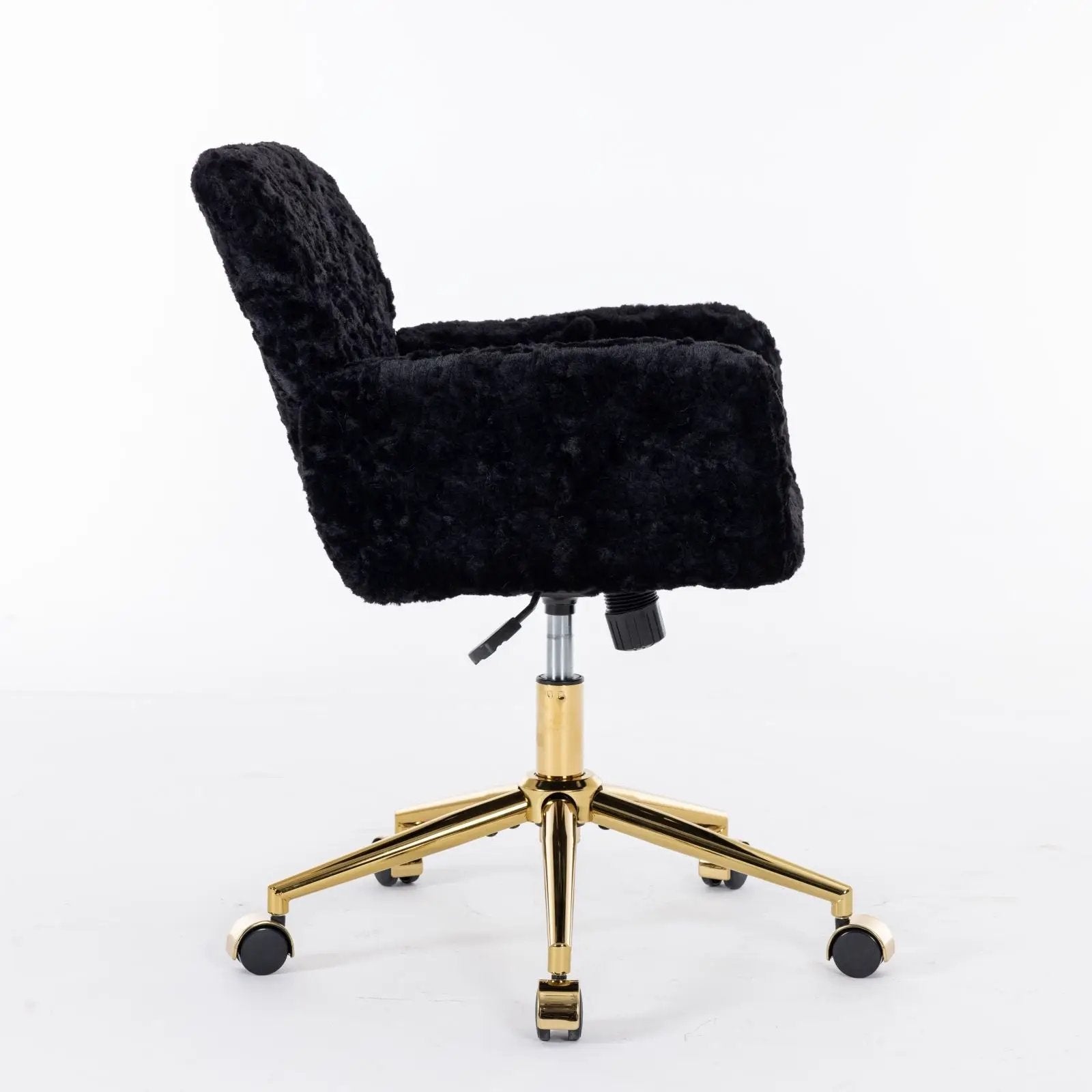 Office Chair, Artificial Rabbit Hair Home Office Chair With Metal Base, Adjustable Desk Chair Swivel Office Chair, Vanity Chair by HouseOfZazla