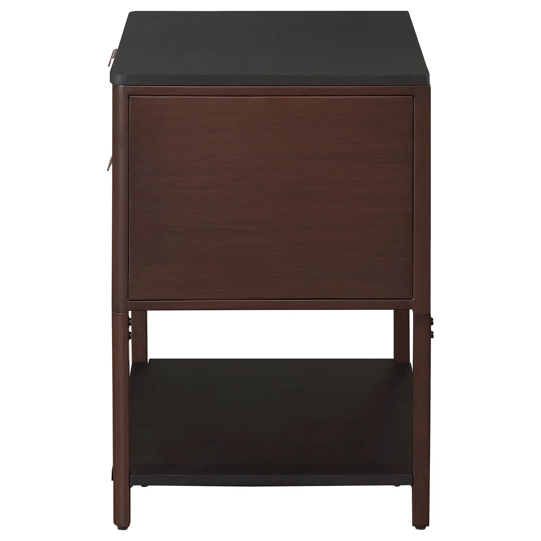 Zimmerlee 2-drawer Side Table with Shelf Rust Brown by Unique Piece Furniture