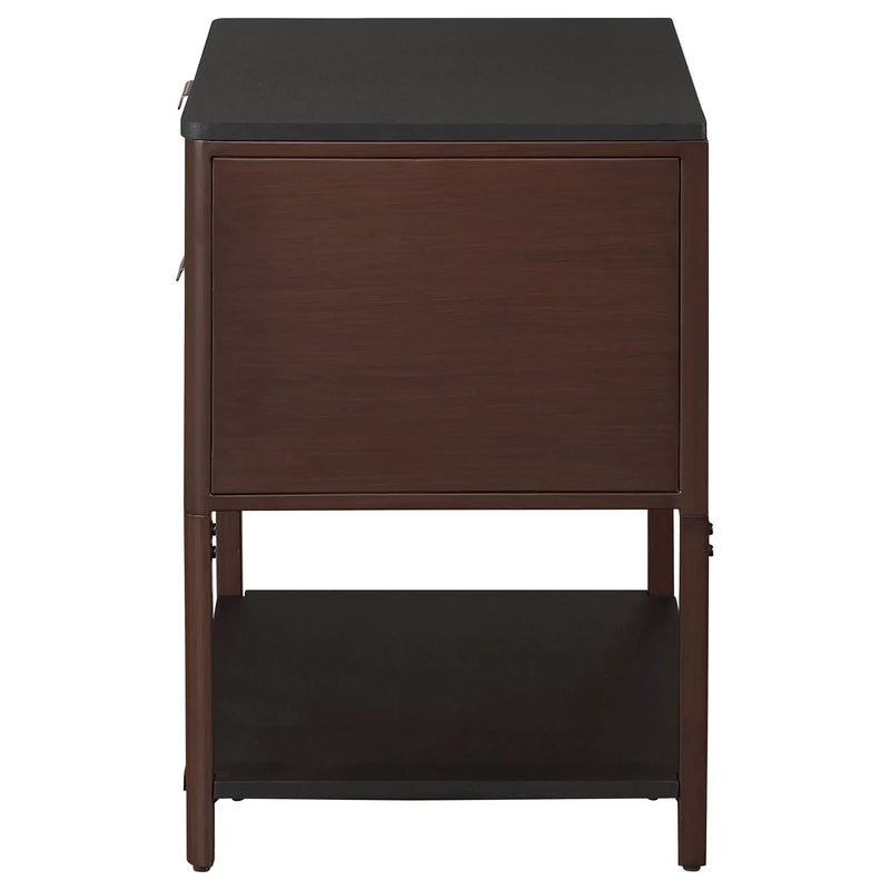 Zimmerlee 2-drawer Side Table with Shelf Rust Brown by Unique Piece Furniture